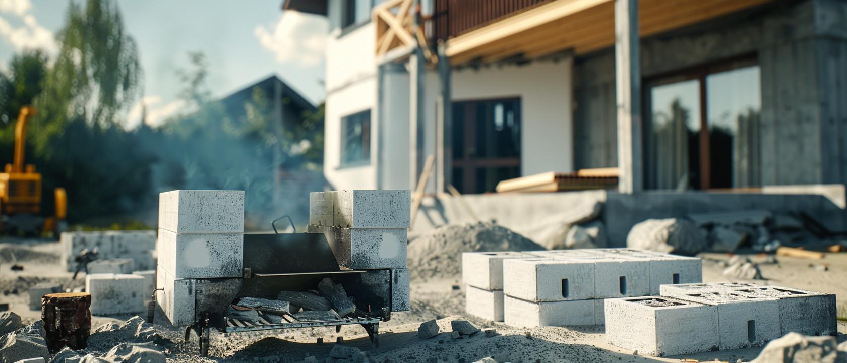 Барбекю из газоблока, печка из газоблока, мангал из пеноблоков, печка из пеноблоков, мангал из газоблока
