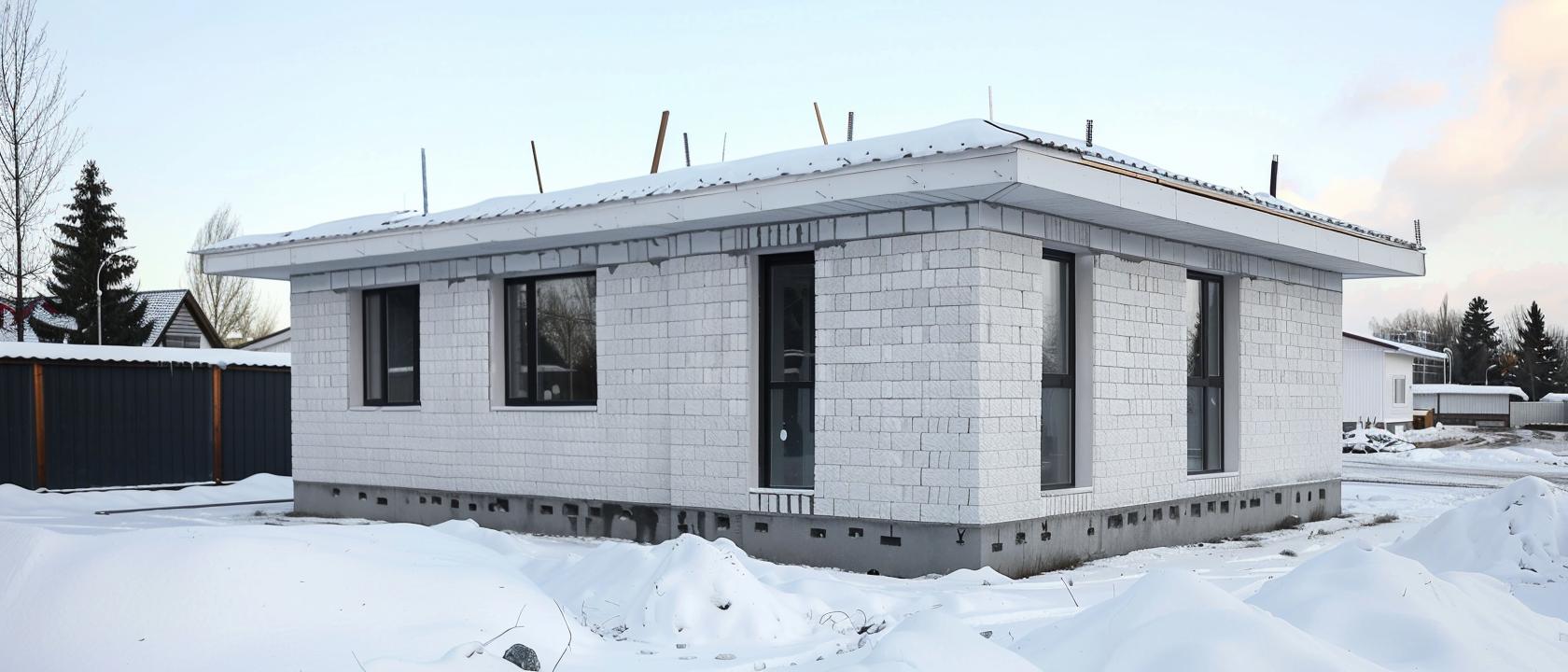 Можно ли зимой строить дом из газобетона, можно ли строить из газоблока зимой, можно ли газобетон оставить на зиму, строить из газобетона зимой, дом из газобетона можно строить зимой