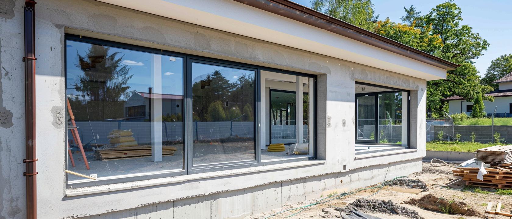 окно пластиковое в газобетон, пластиковые окна в доме из газобетона, газоблок под окна, установка окон в доме из газобетона, окна в пол в газобетоне