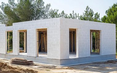 Какую площадь занимает квадратный дом из газобетона?